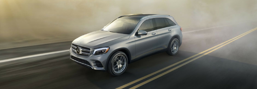 2018-Mercedes-Benz GLC driving on a foggy highway