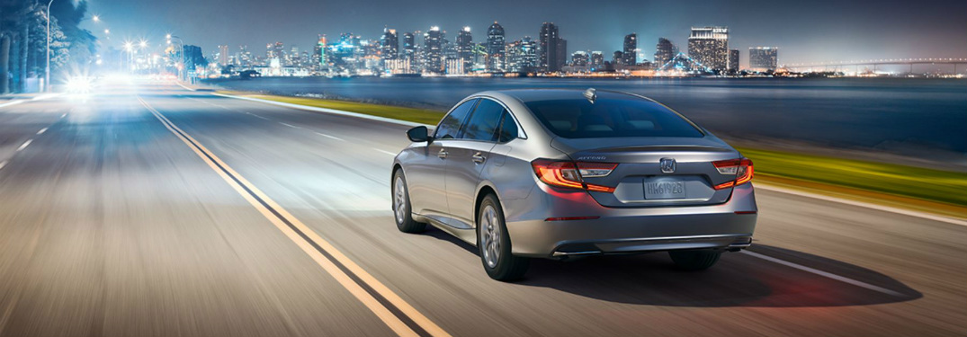 2018 Honda Accord driving along bridge at night