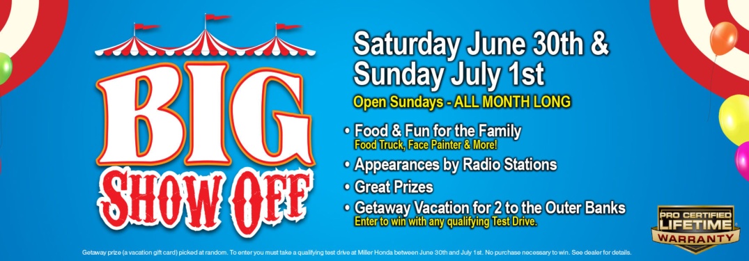 Miller Honda Grand Reopening Event flier