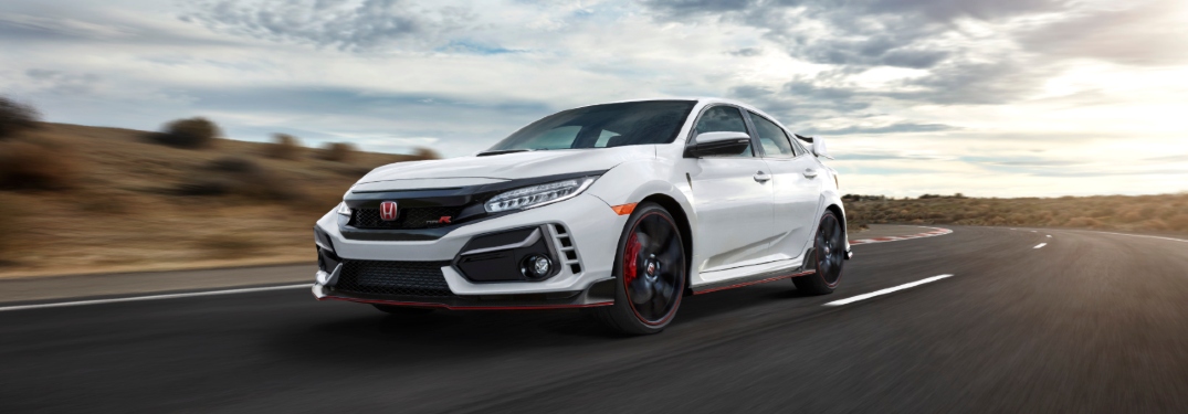 2020 Civic Type R driving on desert asphalt