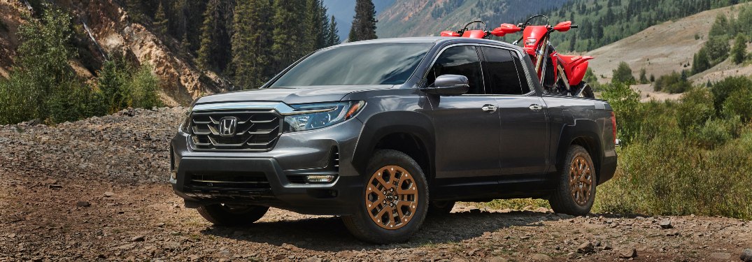 2021 Ridgeline parked in the mountains