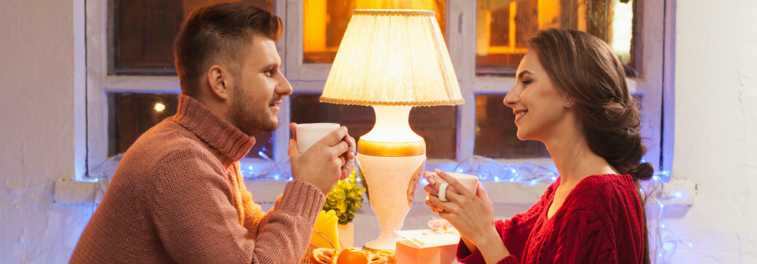 young couple out for coffee