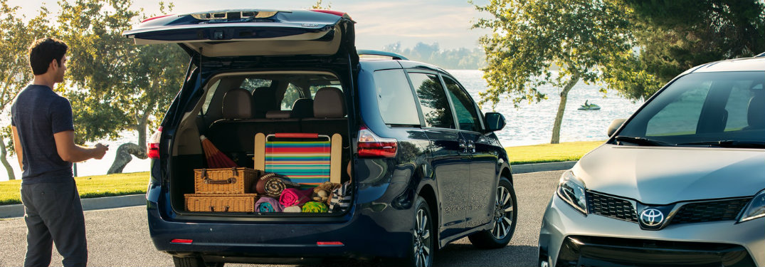 2018 Toyota Sienna filled with gear and luggage