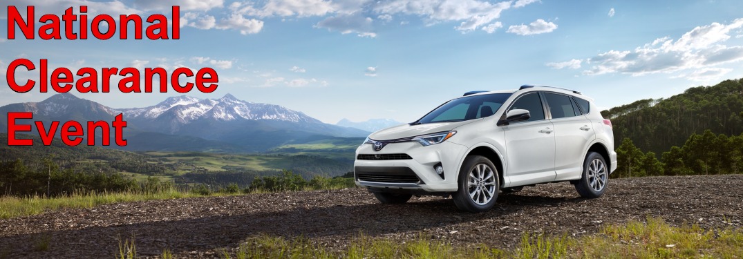 National Clearance Event text on image of 2018 Toyota RAV4