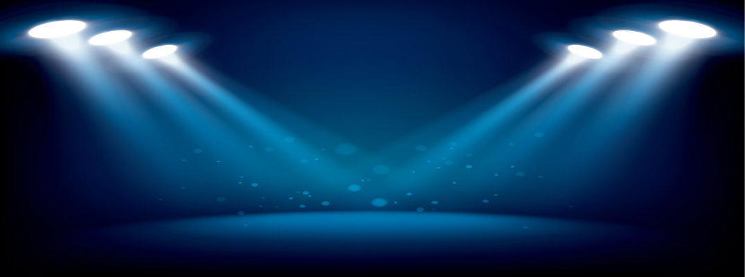 Spotlights focused on center stage