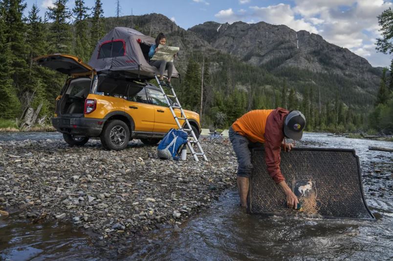 2021 Ford Bronco Sport SUV on a camping trip