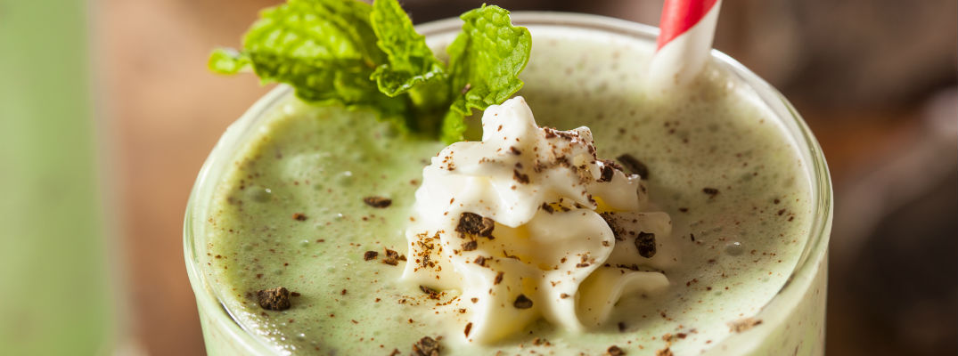A close up photo of a homemade Shamrock Shake