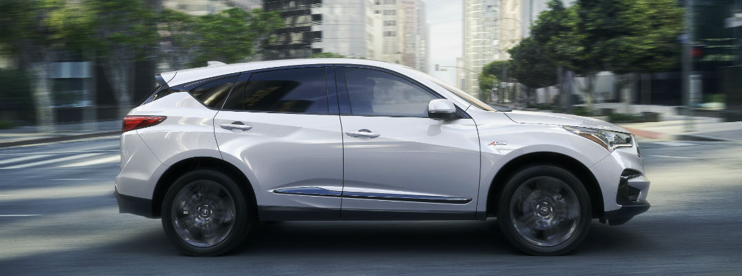 A right profile photo of the 2019 Acura RDX on the road.