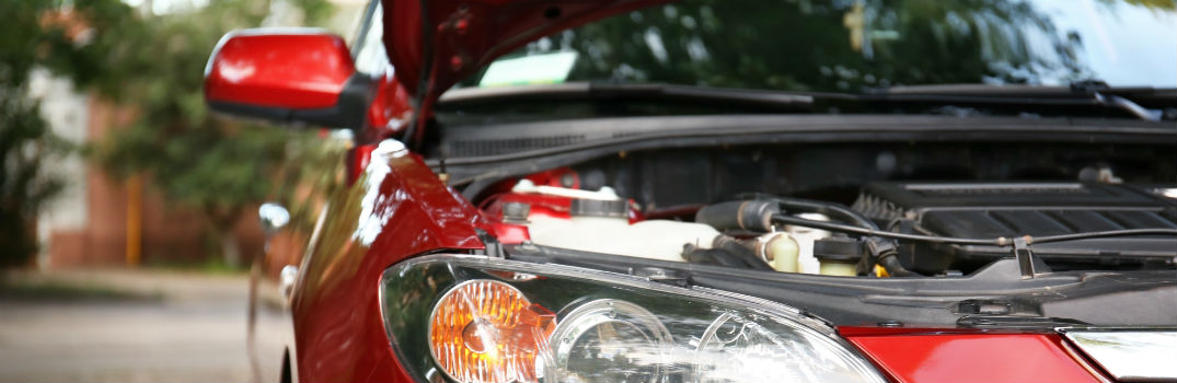close-up look at engine under the hood