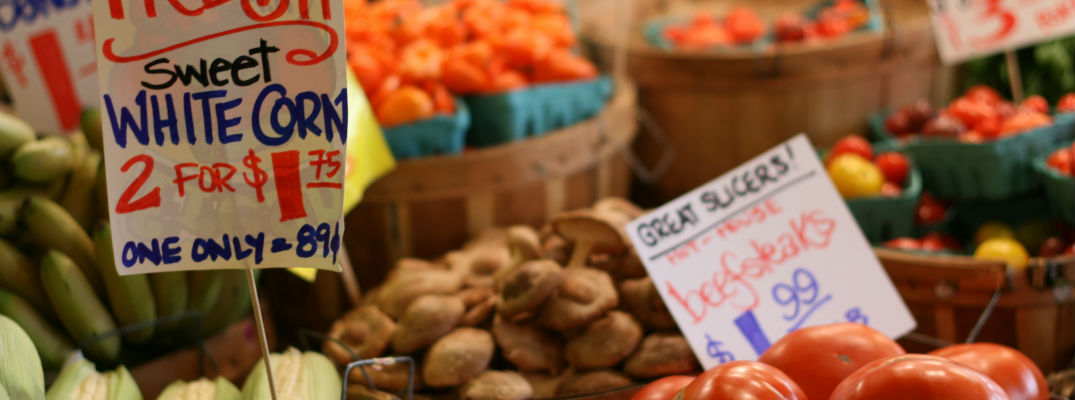 A stock photo showing the available options at a farmer's market.