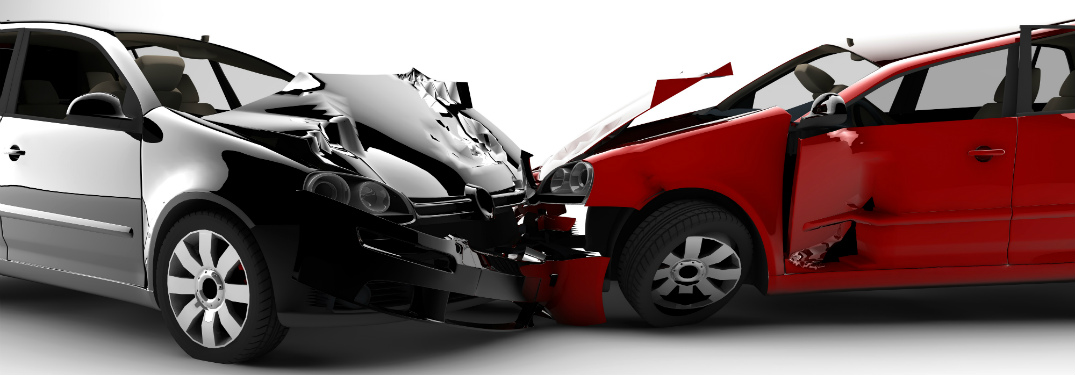 two cars in a head on collision