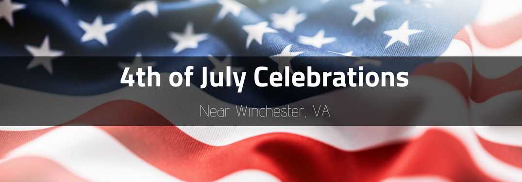 4th of July Celebration text over American flag