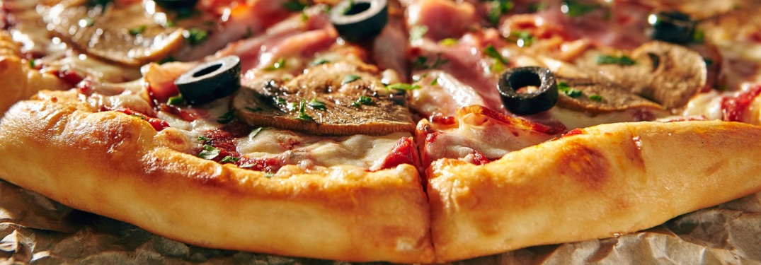 Close up of pizza and crust