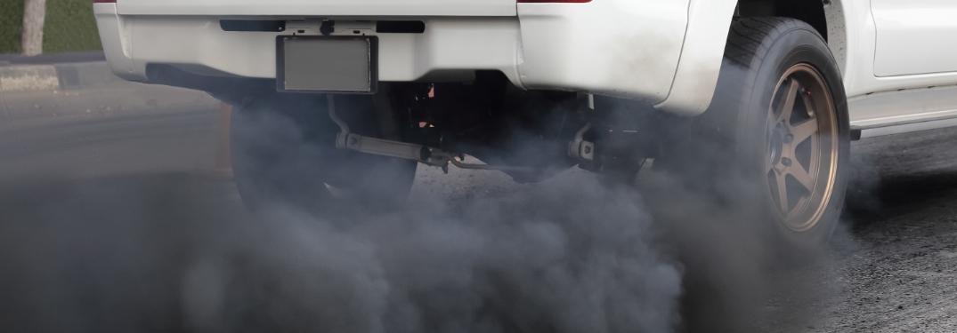 Truck expelling diesel exhuast