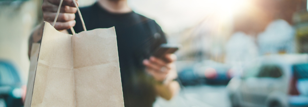 person delivering a food order