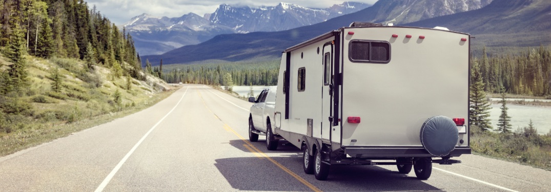 truck pulling a camper