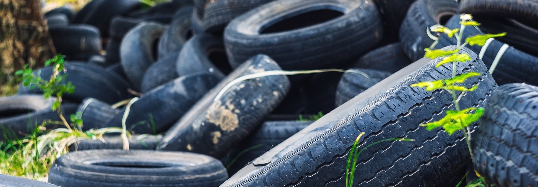 pile of tires in rural area