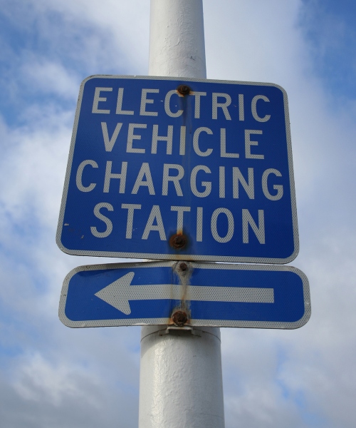 EV charging station sign