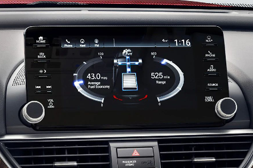2020 Accord Hybrid fuel economy display