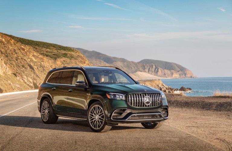2021 Mercedes-AMG GLS 63 parked on scenic overlook