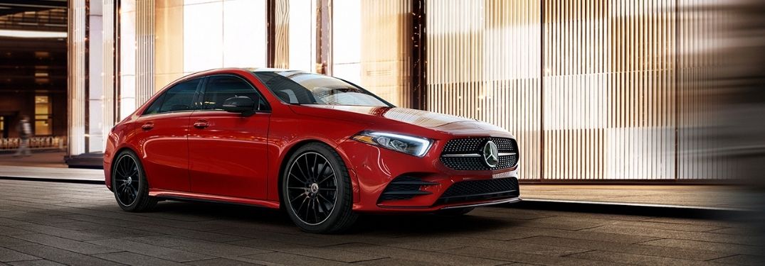 2021 Mercedes-Benz A-Class Red driving on the road