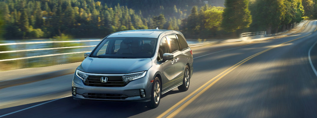 Grey 2021 Honda Odyssey Driving