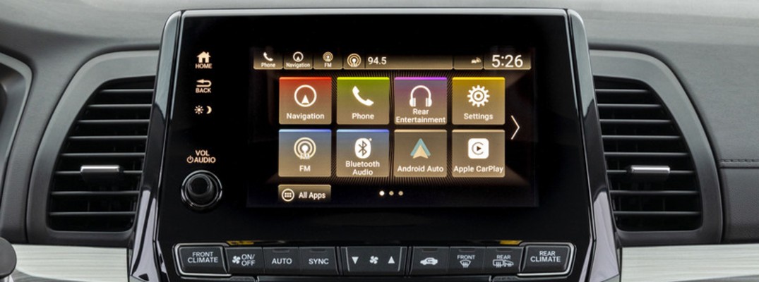 Closeup of infotainment center in 2022 Honda Odyssey