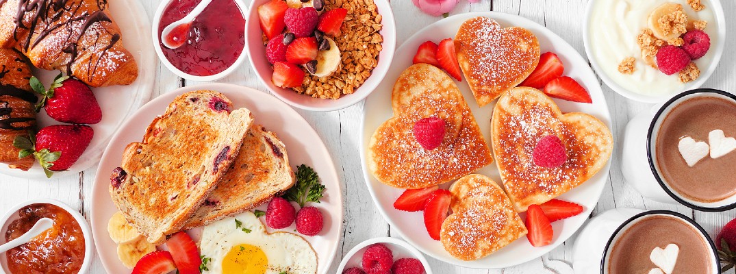 Overhead view of brunch display