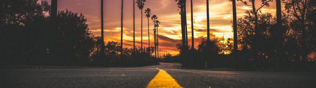 A road at sunset
