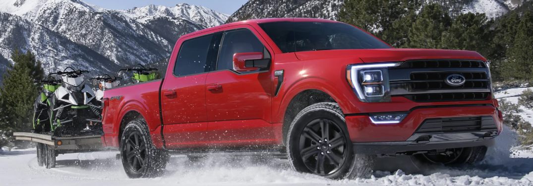2021 Ford F-150 driving through snow