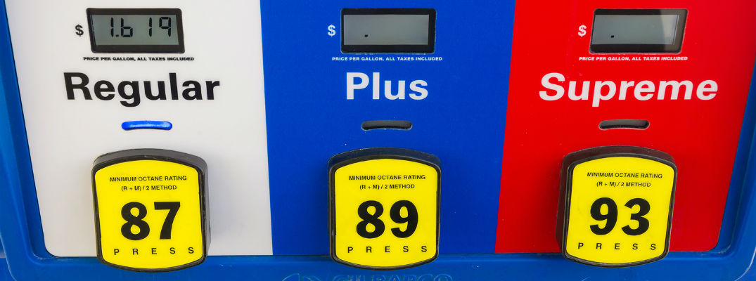 A stock photo of a gas pump with three different kinds of gasoline