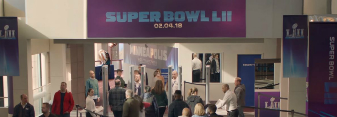 Super Bowl LII banner in Hyundai Hope Detector commercial