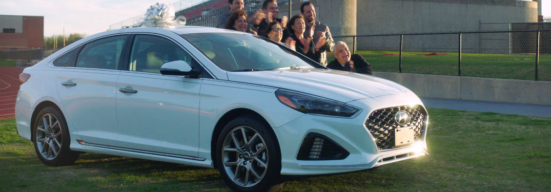 Connor Williams' family standing beside 2018 Hyundai Sonata