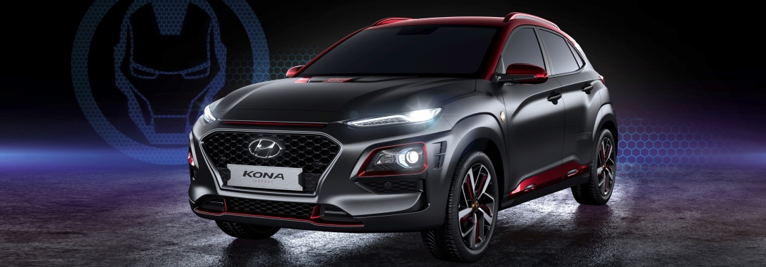 Hyundai Kona Iron Man Edition on a black background