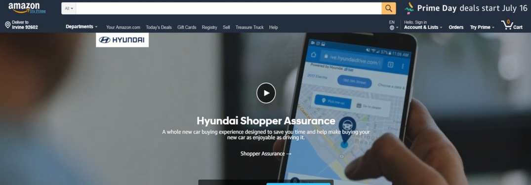 Hyundai digital showroom on Amazon.com