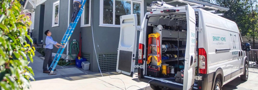 2021 RAM ProMaster truck equipped with back open at work site