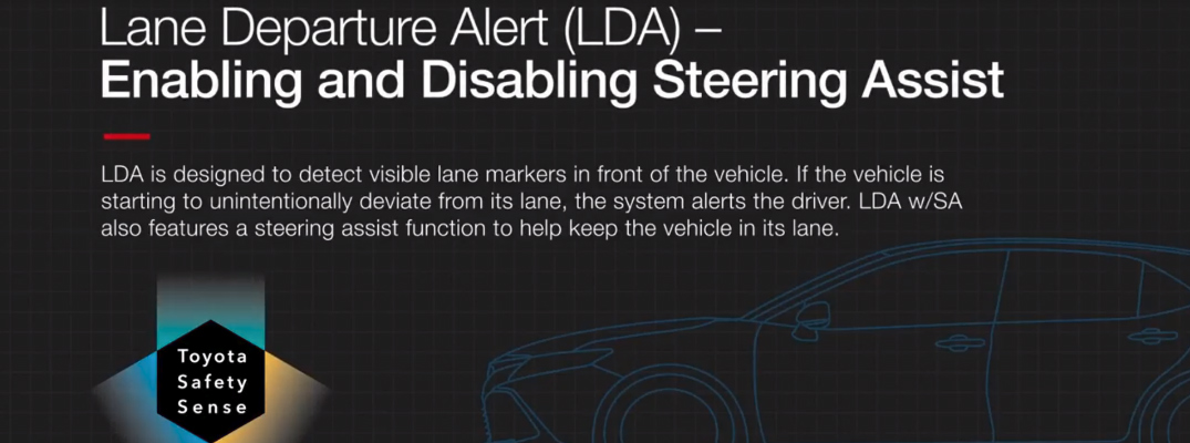 Toyota Lane Departure Alert Heading and Description