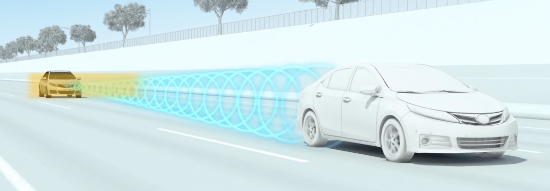 Graphic of a Toyota Vehicle Using Dynamic Radar Cruise Control