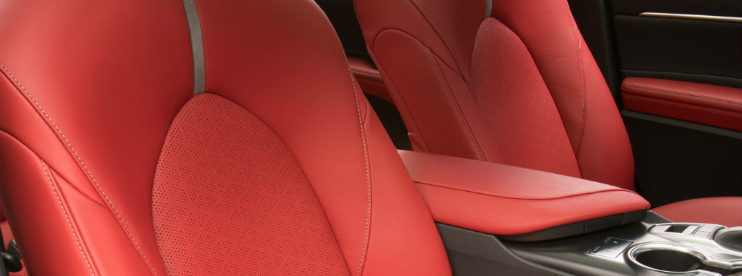 An interior photo of the a new upholstery option in the 2018 Toyota Camry.