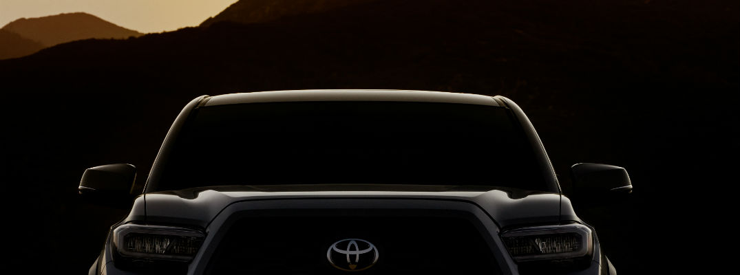 A silhouetted photo of the 2020 Toyota Tacoma.