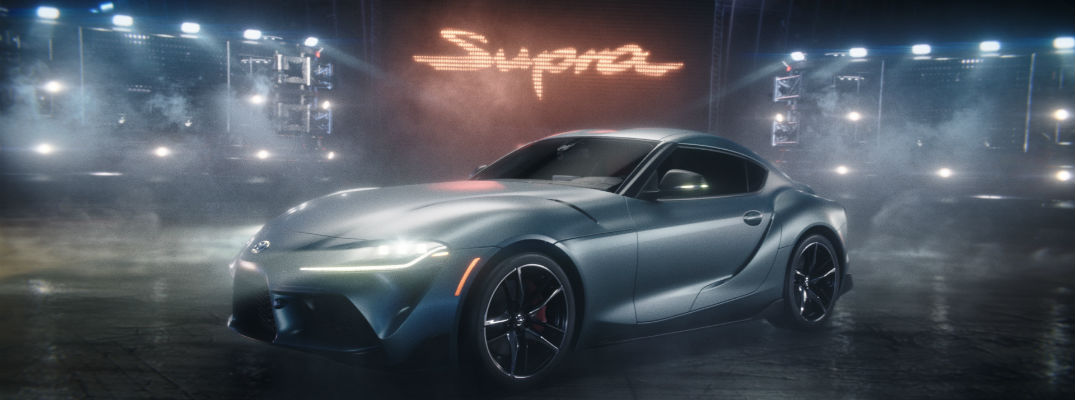 A still image from the Toyota Supra Super Bowl Commercial.