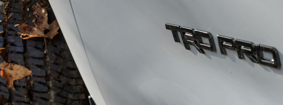 A close up photo of the new TRD Pro Series vehicle being announced at the Chicago Auto Show.