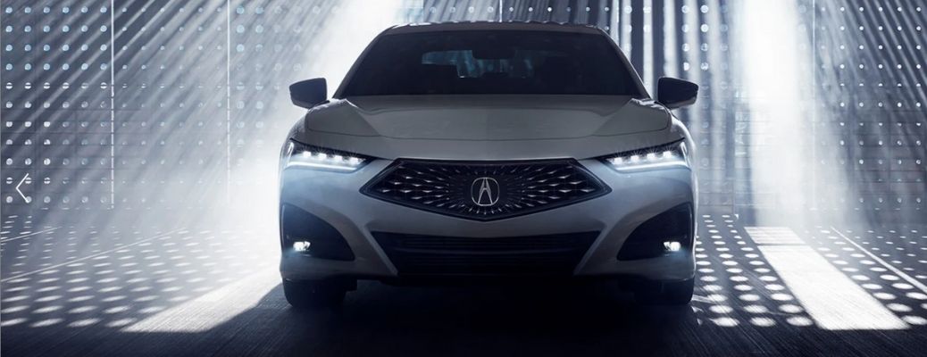 2021 Acura TLX in a showroom
