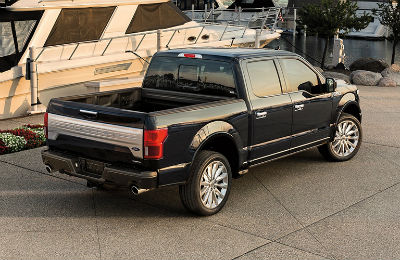 2020 Ford F-150 exterior sky view of rear fascia passenger side truck bed