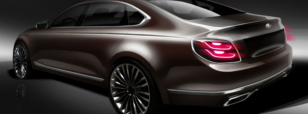 An artist's sketch of what the 2019 Kia K900 may look like.