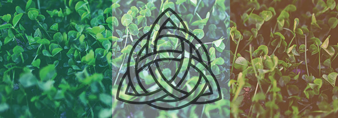 Irish trinity knot over Irish flag colors
