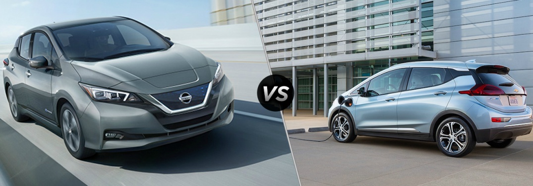 2018 Nissan Leaf and 2018 Chevy Volt side by side