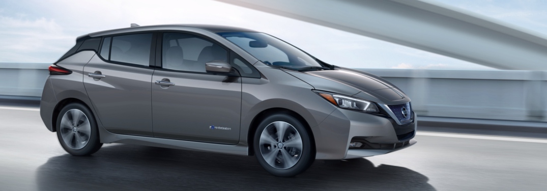 gray 2018 Nissan Leaf side view