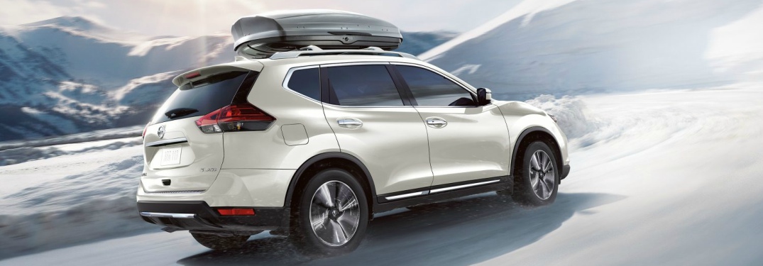 white 2018 Nissan Rogue back side view