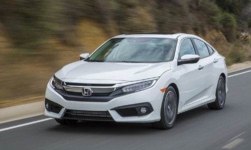 2018 Honda Civic White Sedan Country O Rossi Honda